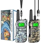 Inspireyes Walkie Talkie Niños Recargable, 48 Hora...: Conjunto de 2 Tipo C recargable, de larga duración. Los walkie talkies recargables cuentan con una batería de litio polímero integrada mejorada, ya no es necesario pagar por pilas AAA, tienen un tiempo de reproducción prolongado, hasta 48 horas de ti...