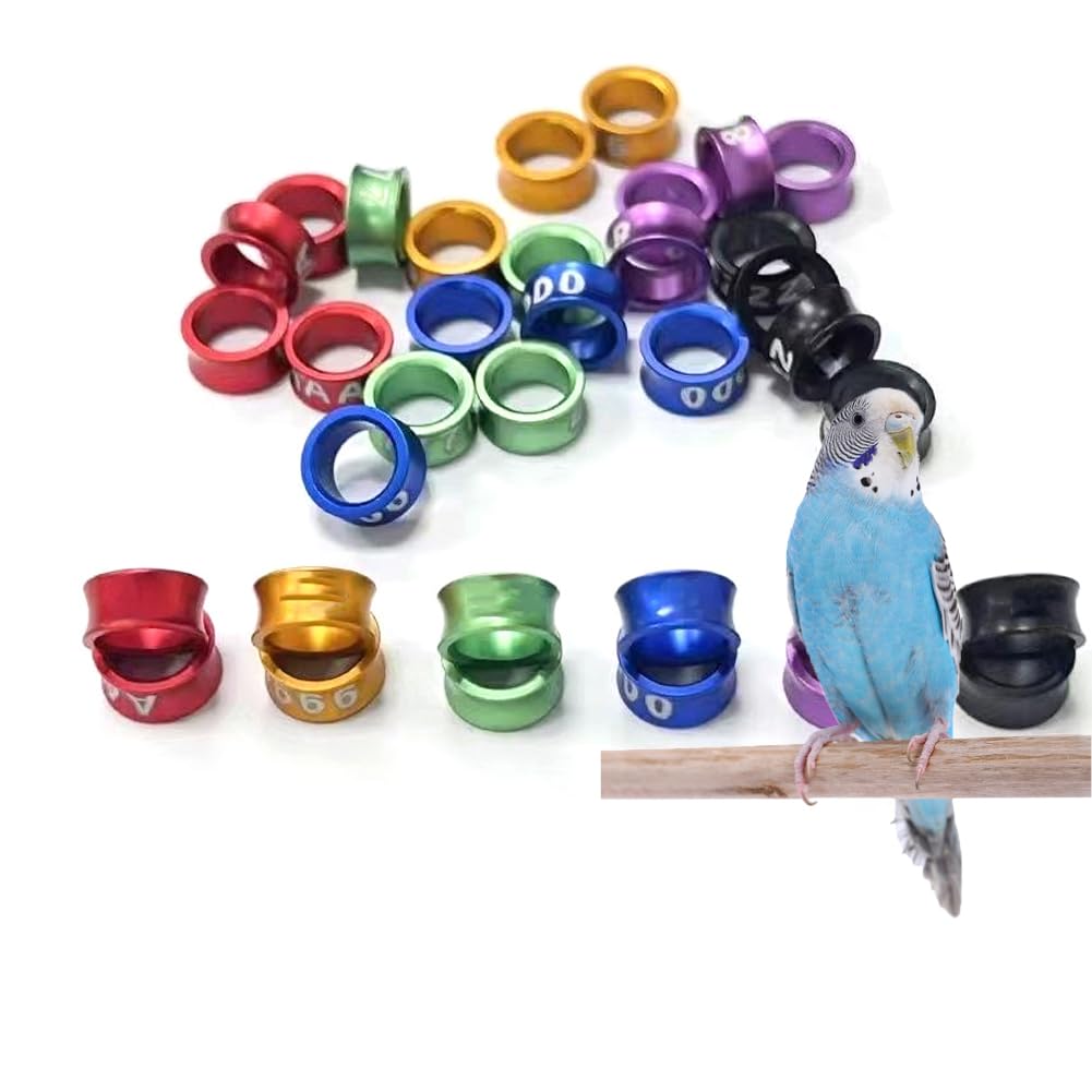 Obrączka dla gołębi, kolor losowy, opaski na nogi drobiu z dzielonym pierścieniem na akcesoria dla ptaków(Mixed Colors4.7mm,150pc)