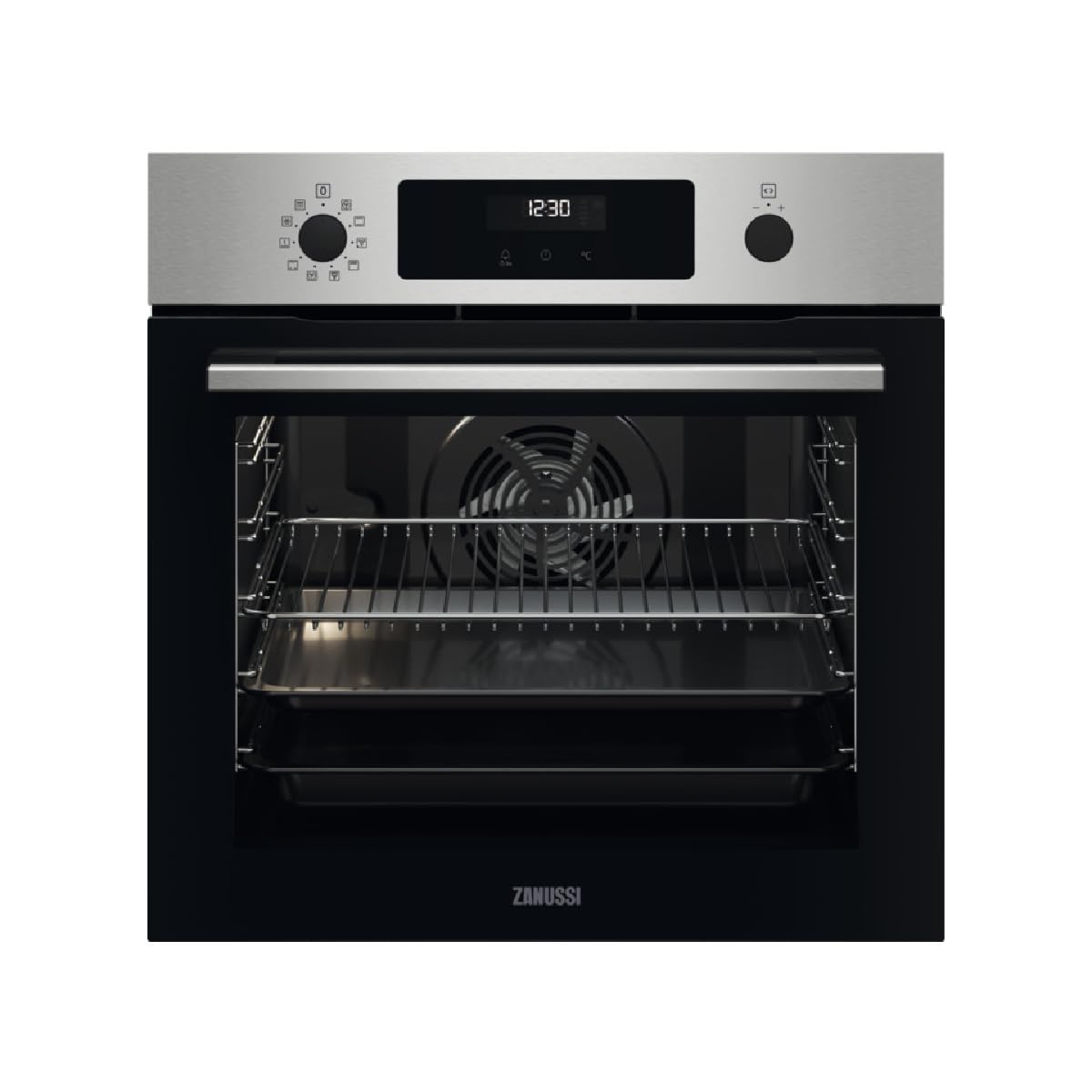Zanussi ZOPKX6X2 Forno multifunzione con pulizia pirolitica, 9 funzioni con cavità XXL, orologio elettronico + comandi a squamottare, anti-impronte, inox, classe A+, 72 litri