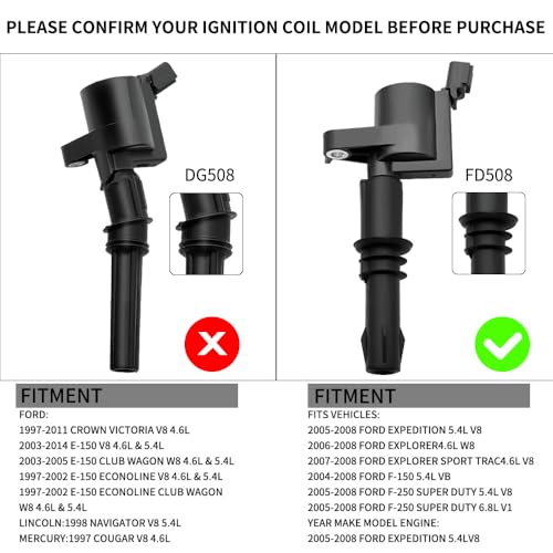 Image of 8PCS FD508 Ignition Coil Pack & Spark Plugs Compatible with Ford /Lincoln