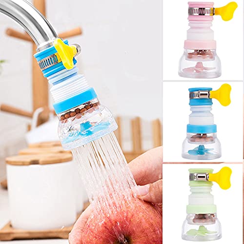 3 Pack Water Filter Faucet Filter, Booster Shower Kitchen Water Filter Tap Head, 360 Degree Adjustable Water Tap Extension Filter Shower Water Tap Bathroom Faucet Extender Home Kitchen Accessories