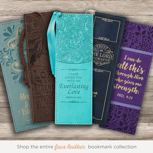 Image of Christian Art Gifts Premium Faux Leather Bookmark: Everlasting Love, Teal