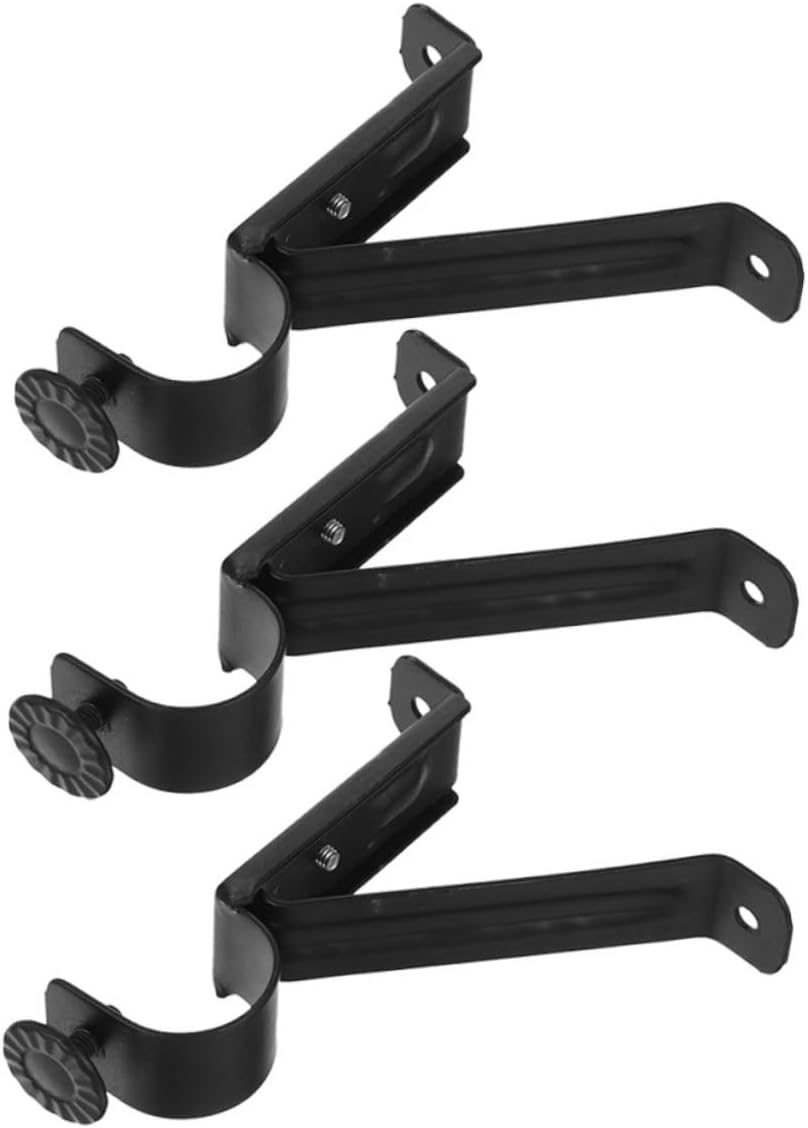 Ciieeo 3pcs Adjustable Curtain Rod Bracket Sturdy Iron Support for Drapes Versatile Wall Installation Hardware Reliable Curtain Holders for Various Window Treatments