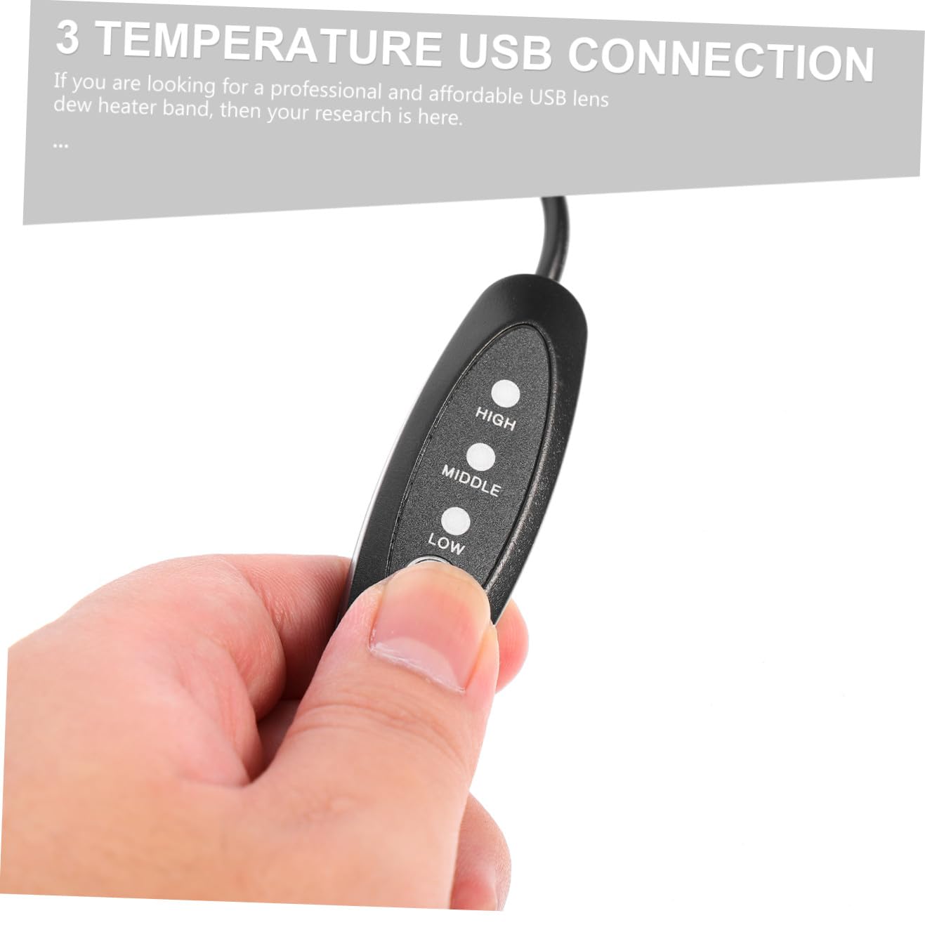 jojofuny Bande Chauffante en Néoprène pour Objectif Noir Chauffage USB Réglable, Protection Le Gel et Élimination Buée, Prise de Photos en Matinée Humide