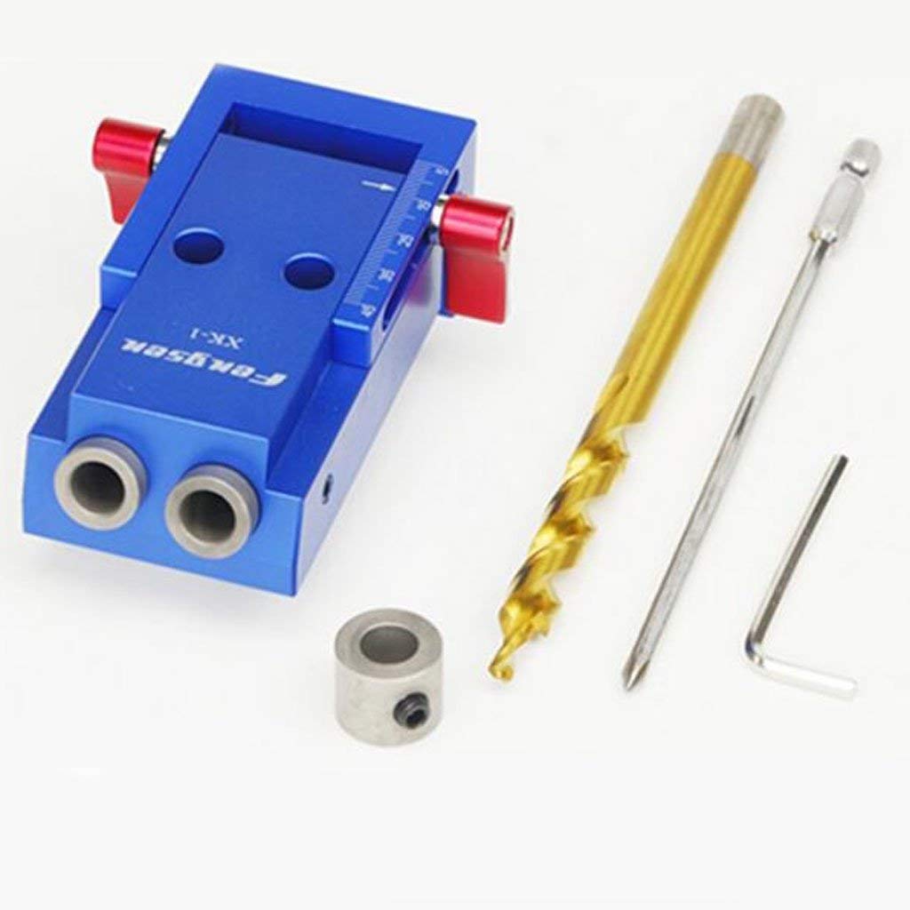 Mini borsa foro Jig + trapano + cacciavite + chiave per legno trapano, lavorazione del legno