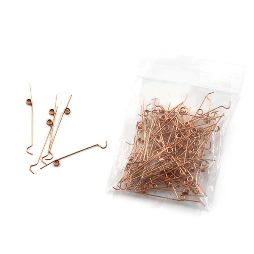 Lot de 90 ressorts de marteau en fil de cuivre pour pièces de rechange pour piano droit, doré, environ 25 x 6 mm