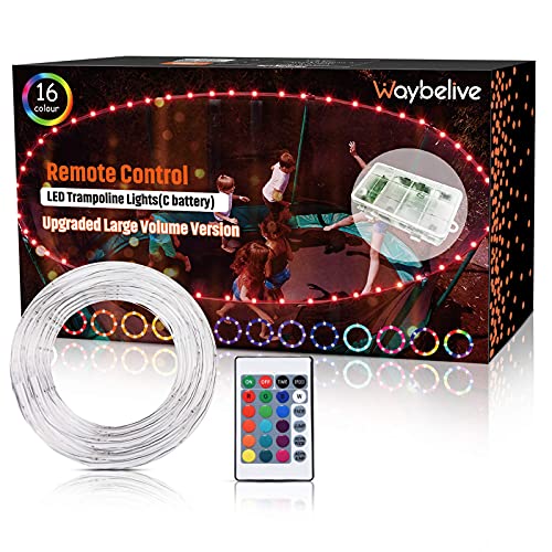 【Upgraded Large Volume Version】 Led Trampoline Lights，Remote Control Trampoline Rim Led Light For 12Ft Trampoline, C Battery Box, 16 Color Change, Waterproof, Bright To Play At Night Outdoors #TOP5