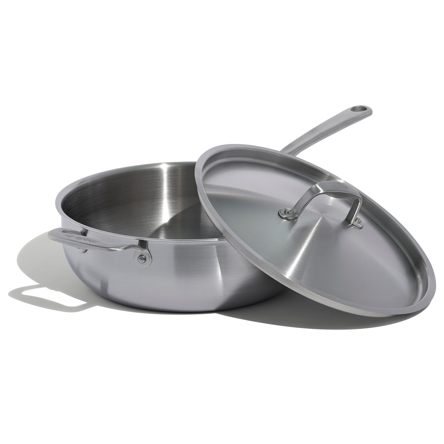 Cookware | 5 Quart Stainless Steel Saucier Pan | 5 Ply Stainless Clad | Professional Cookware | Crafted in Italy | Induction Compatible