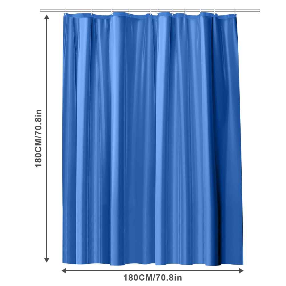 URAQT Shower Curtain Anti Mould, Waterproof PEVA Bath Curtains, Mildew Resistant Bathroom Shower Curtain with 12 Hooks - Image 2
