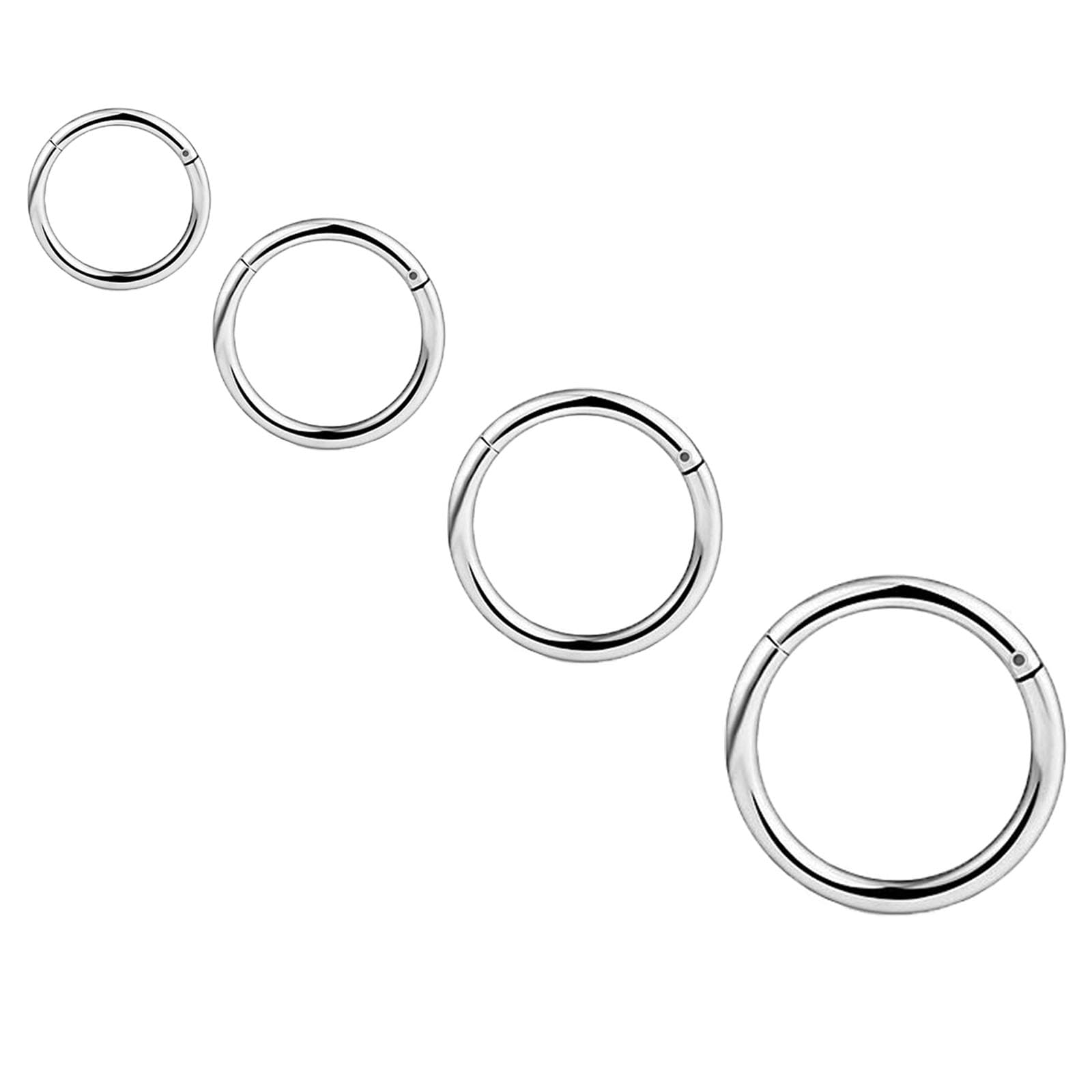 Besyvvin 18G Piercing Nariz Septum Clicker Oreja Daith Tragus Cartílago Labio Anillos Piercing Joyería para Mujer Hombre 6/7/8/9/10/12mm