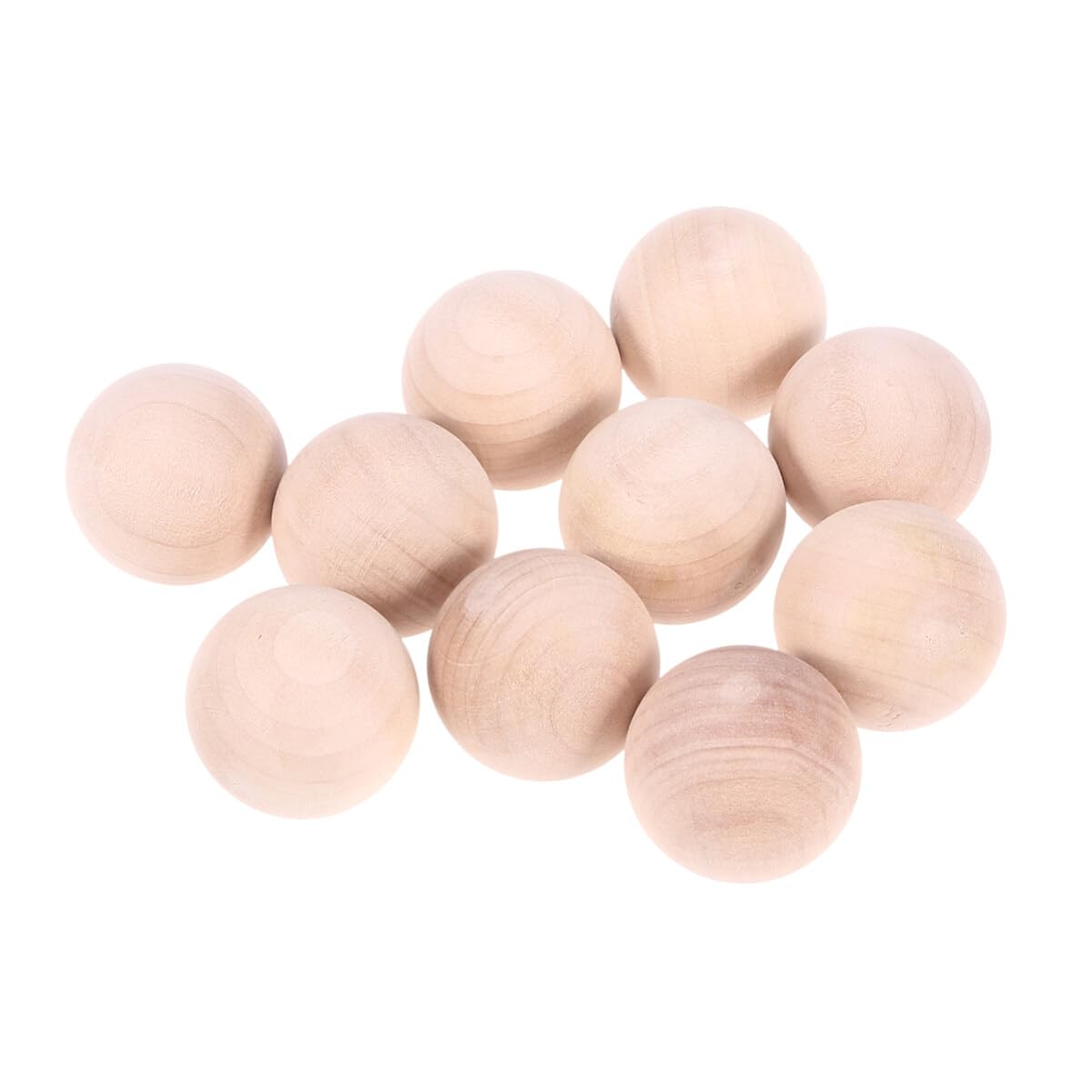 Palline Di Legno Massello 10 Pezzi - Diametro 3.5cm, Superficie Liscia, Per Fai Da Te, Decorazioni, Gioielli