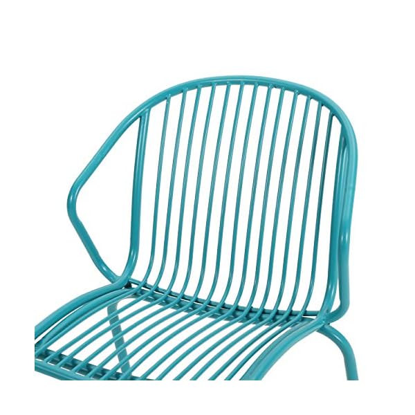 Gdfstudio outdoor modern iron club chair set of 2 matte teal  urban country home decor