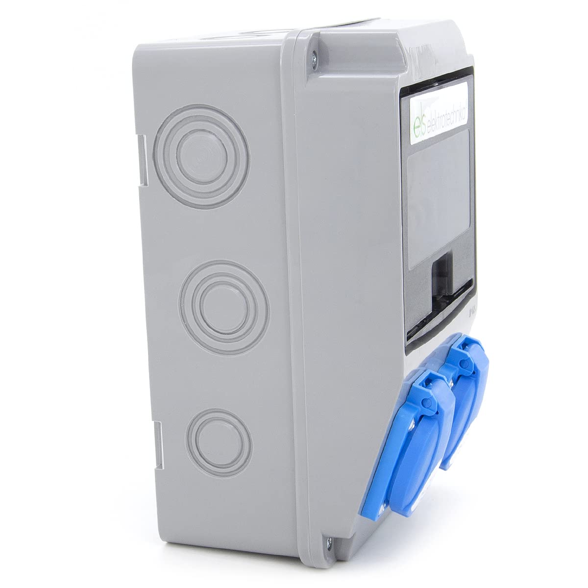 ELS Elektrotechnika Distribuidor de enchufes Schuko 2 x 230 V + fusibles, 2 x LS C16 + FI40, cable y listo para conectar, para interiores y exteriores, IP54