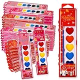 Watersay 36 Packs Valentines Heart Watercolor Paint Set 8 Washable Colors with Brushes Water Color Painting Kit Party Favor Valentines Gifts Painting Kit for Adult