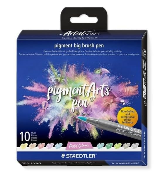STAEDTLER Pigment Big Brush Pen Pastel Pack of 10