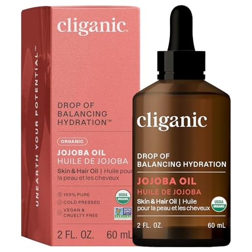 Cliganic USDA Organic Jojoba Oil, 100% Pure (2oz) | Natural Cold Pressed Unrefined Hexane Free Oil for Hair & Face | Base Carrier Oil