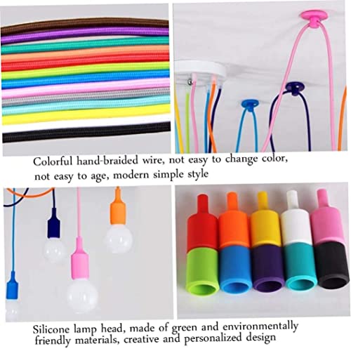 Lámpara de suspensión multicolor con cable ajustable E27 para regular altura 5