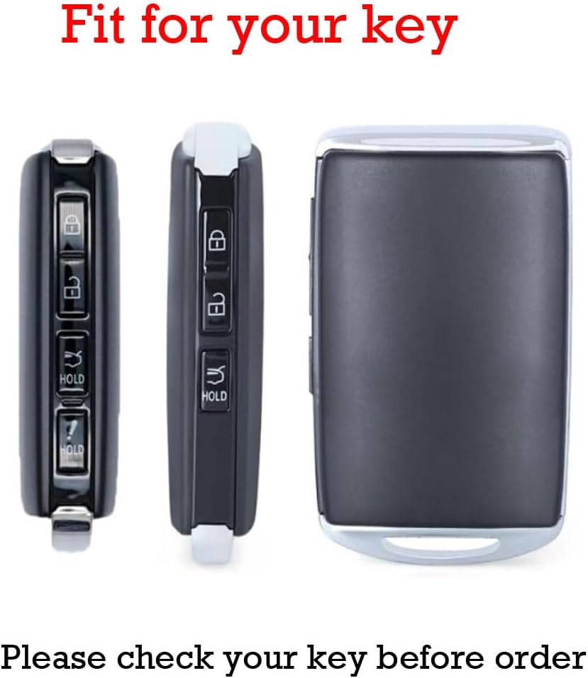 KUNIO For Mazda 3/4 Button Leather Car Key Fob Cover Case Fit for Mazda 2 3 2025 Alexa Sedan 6 CX-30 MX5 MX-30 Saloon Hatchback 3 Keychain Zinc Alloy Key Holder Accessories Black-Long Keychain