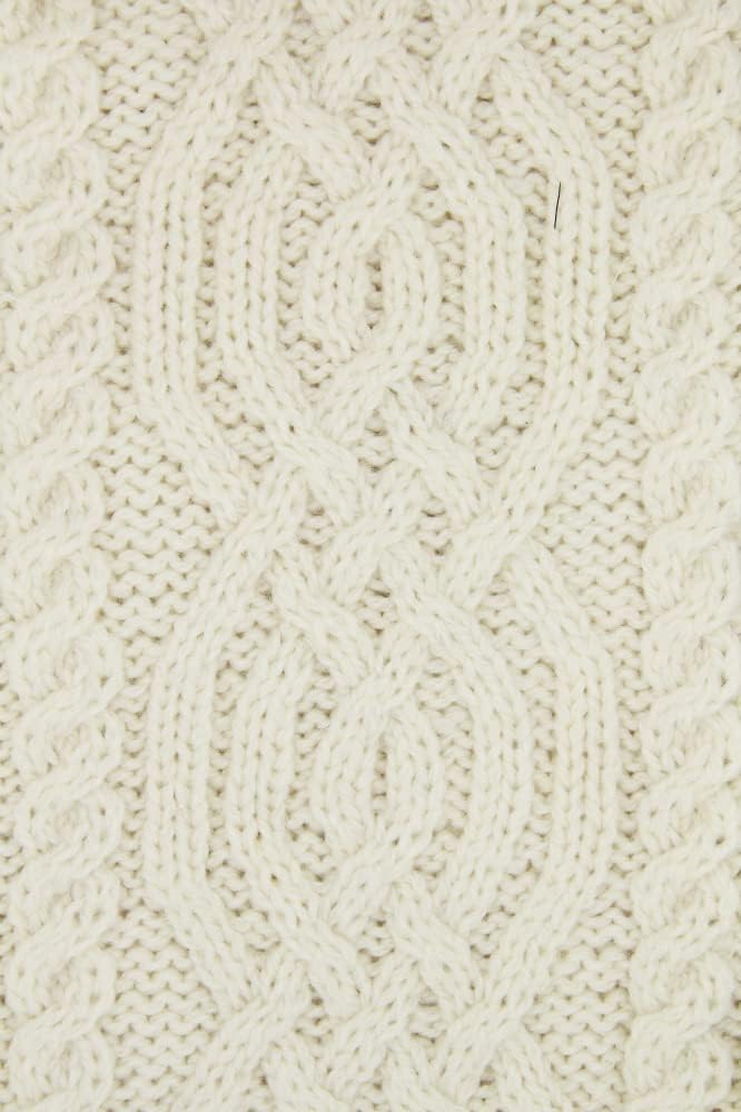 Aran Crafts Women's Cable Knit Buttoned Cowl Neck Poncho (100% Merino Wool) - Image 7