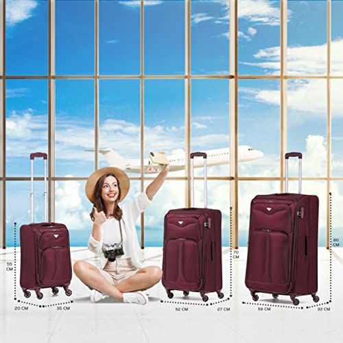 Flight Knight Lightweight 4 Wheel 800D Soft Case Suitcases Anti Crack Cabin & Hold Luggage Options Approved for Over 100 Airlines Including easyJet, BA & Many More!