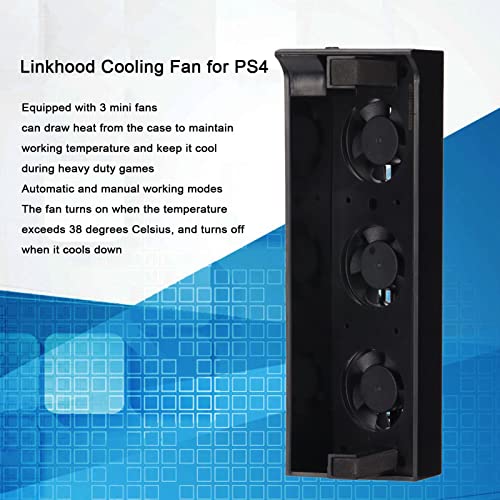 Acogedor Usb Host Cooling Fan For Ps4 Slim, External Usb Cooler Automatic Temperature Sensor Controlled Radiator With 3 Fans For Playstation 4 Slim #TOP2
