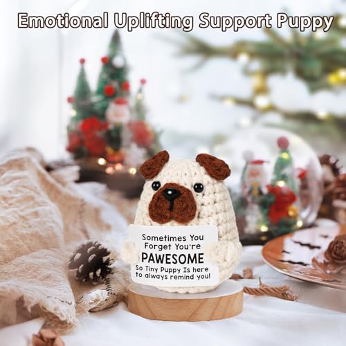 Lodeskee Positive Decor Affirmations Signs Cute Birthday Gifts for Women Friend Teen, Emotion Inspirational Support Handmade Crochet Presents Encouragement Decoration for Pet Dog Lover - Image 5