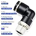 TAILONZ PNEUMATIC Male Elbow 1/4 Inch Tube OD x 1/4 Inch NPT Thread 90 Push to Connect Fittings PL-1/4-N2 (Pack of 10)