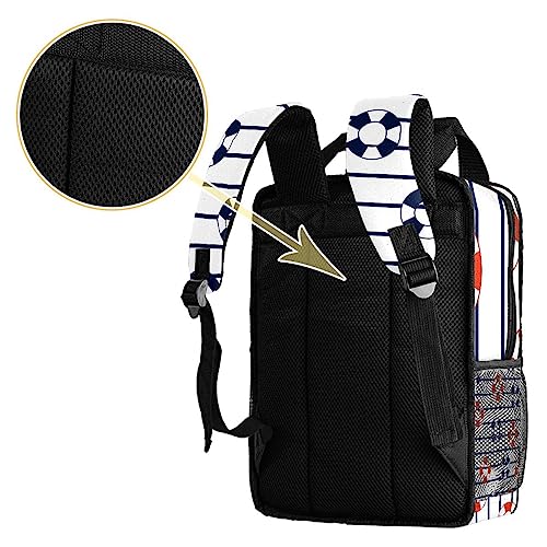 Sac à dos pour garçons à rayures marines et bretelles réglables multicolore 35.5 cm - 4