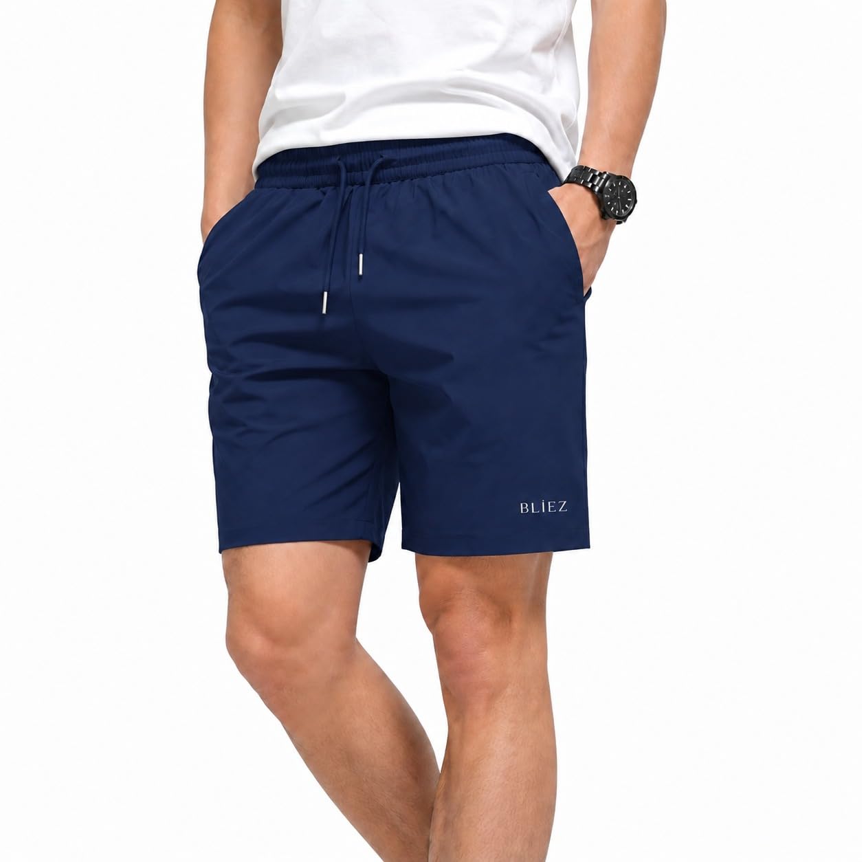 Shorts for Men | Regular Fit | Polyester Cotton Mix | Quick Dry & Lightweight with Pockets | Casual Shorts for Gym Training Running Jogging | Outdoor Activity Wear | Badminton Cycling Football & Home-image-46