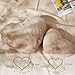 YRXRUS Heart Pillow, Beige Heart Pillows, Love Pillow Gifts, 14X17 Inch Large Heart Shaped Pillows, Faux Rabbit Fur Coquette Room Decor Throw Pillows, Living, Bedroom, Indoor Outdoor