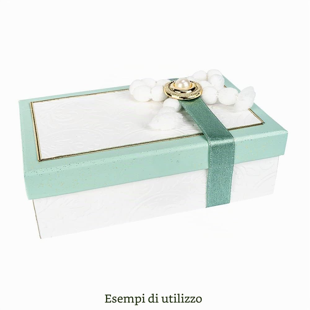 Ideen mit Herz scatole regalo con coperchio | di cartone robusto | set da 10 | 10 misure diverse l'una nell'altra, da grandi a piccole | ideale per compleanno | rettangolare | da 8,5 a 24 cm