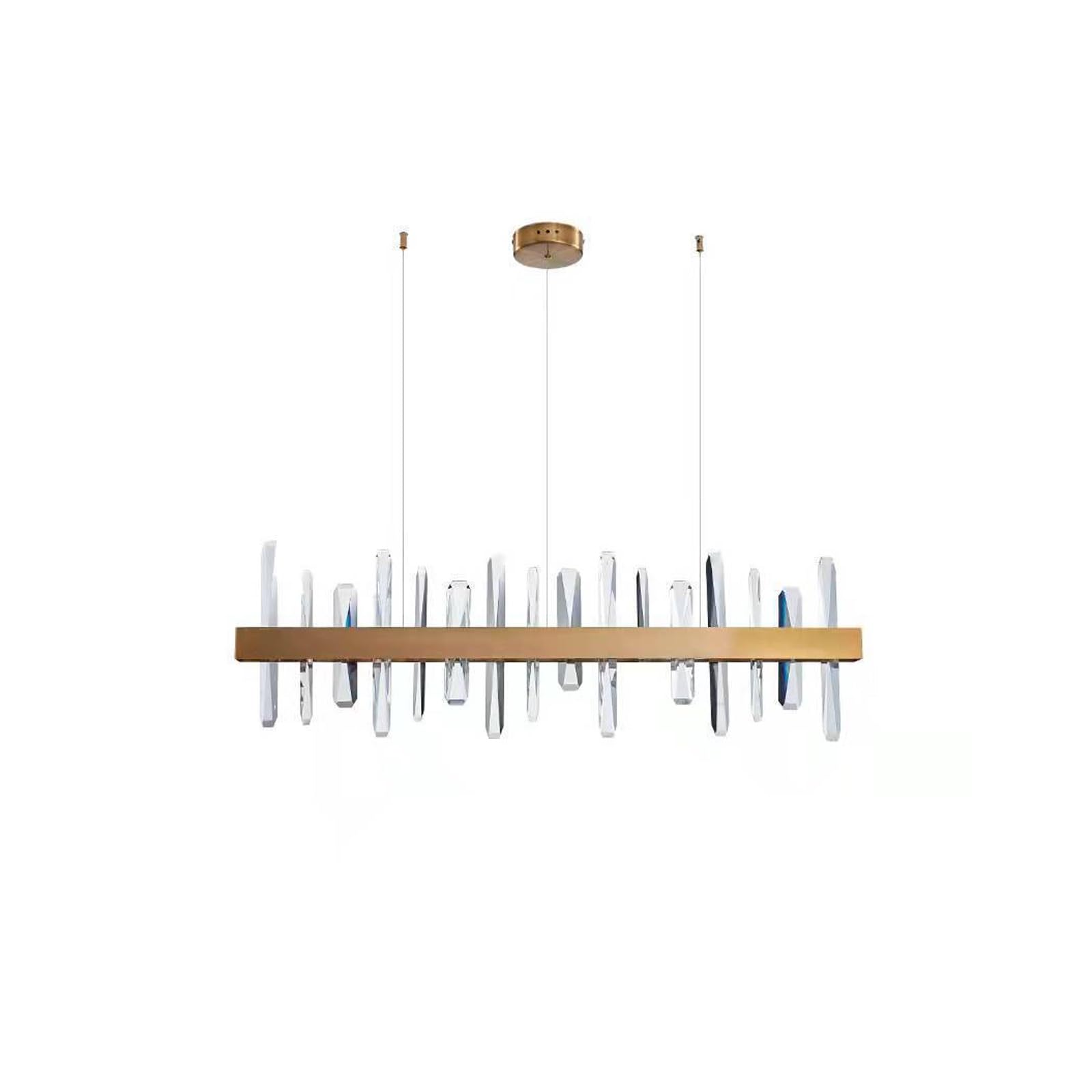 Lustre en cristal rectangulaire pour éclairer un salon sombre efficacement
