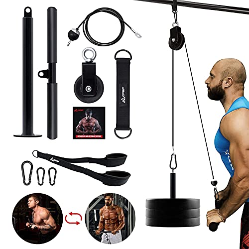 CFBF Fitness LAT and Lift Pulley System Gym, Cable Pulley Attachments for Gym,Tricep Rope Cable Attachment Home Gym Accessories for Triceps Pull Down, Biceps Curl, Forearm, Shoulder, Strength Training