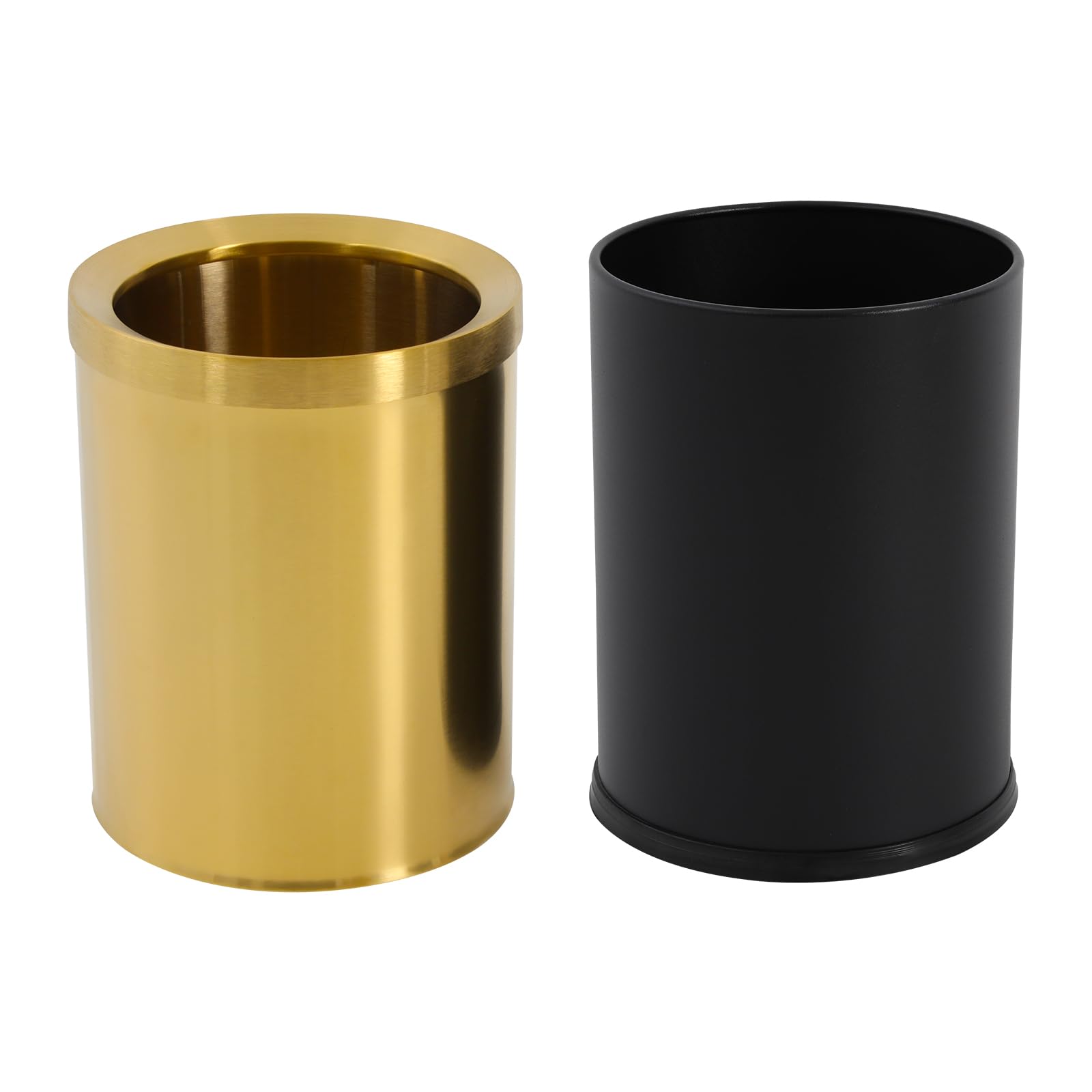 13L Papierkorb Edelstahl Mülleimer für Büro, Küche und Wohnzimmer, Abnehmbarer Eimer, Eleganter und vielseitiger Büropapierkorb, Zylindrisch Mülleimer (Gold)