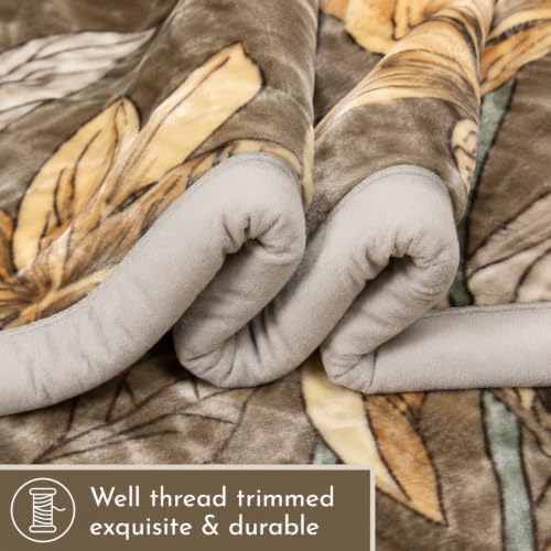 Image of Signature Special Limited Edition Super Soft Double Layered Blanket - 1100 GSM Winter Luxury - Reversible, Ultra Warm & Plush - King & Single Bed (Golden Lily, Double)
