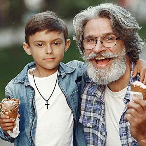 Cross Necklace Gifts for Men Him, Silver/Gold/Black Cross Necklace Stainless Steel Cross Pendant Necklaces for Men Anniversary Birthday Gifts for Dad Son Husband from Daughter Wife4