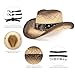 ZWZPOP Cowboy Hat,Cowgirl Hat,Cowboy Hats for Women/Mens/3 Decorative Bands Straw Hat,Western Cowboy Hat for Women and Men(US, Alpha, One Size, Beige & Dark Brown)
