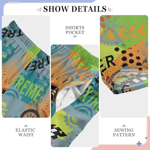 Bright Motorcycles Urban Style Boys Track Pants Toddler Casual Pants Sweatpants Kids Athletic Pants for 6-8 Years4