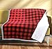 Sunbeam Electric Throw - Reversible Imperial Plush with Sherpa - Premium Sherpa and Ultra Soft with 3 Heat Settings and 3 Hour Auto-off, Plaid Red and Black on White Sherpa, 50 x 60