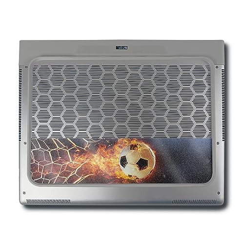Image of MightySkins Glossy Glitter Skin Compatible with Alienware X16 R1 (2023) Full Wrap Kit - Flaming Soccer Ball | Protective, Durable High-Gloss Glitter Finish | Easy to Apply | Made in The USA