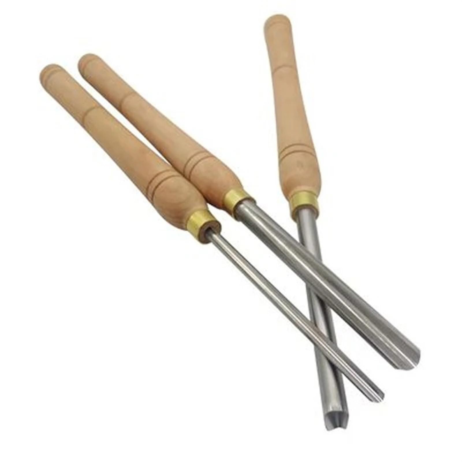3 pièces HSS Bol Gouge Tour Ciseau Outil de Tournage à Bois, 1/4 Pouce 3/8 Pouce 1/2 Pouce Flûte en Forme de V Broche de Travail du Bois Ébauche Tournant Ciseaux Accessoires de Tour