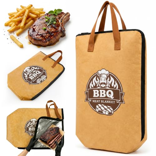BBQ Blanket for Resting Meat - 5-Layer Insulated Meat Resting Bag Brisket Blanket & Meat Blanket for Brisket Turkey Beef Roasts 21in BBQ Resting Bag Smoker Accessories Grilling Gifts for Men Dad
