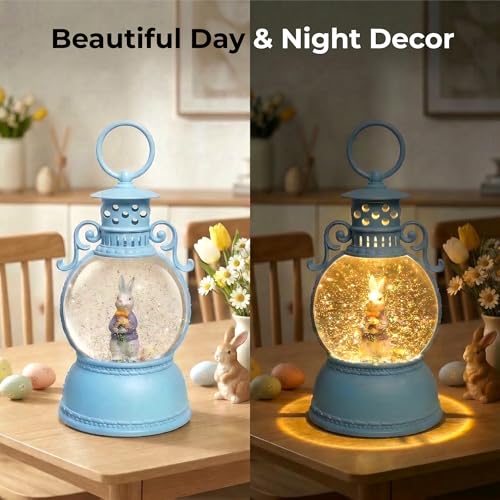 image for DGSCAK Easter Snow Globe Lantern, 9.4