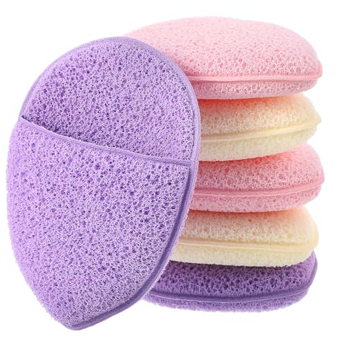 6Pcs Face Sponges for Cleansing Reusable Faces Scrubber Pads for Women for Washing Face Gentle Esponjas Faciales for Deep Pore Cleansing Blackheads Daily Facial Cleans Makup Remover (Colorful)