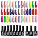 Beetles 20 Pcs Gel Nail Polish Kit, Spring into Summer Collection Soak Off UV LED Nail Gel Polish Pastel Nail Polish Neon Gel Polish Starter Kit with Glossy & Matte Top Coat and Base Coat