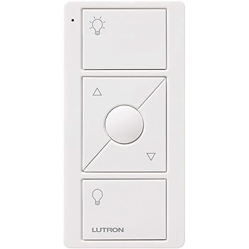 Lutron 3-Button with Raise/Lower Pico Remote for Caseta Wireless Smart Lighting Dimmer Switch, PJ2-3BRL-WH-L01R, White