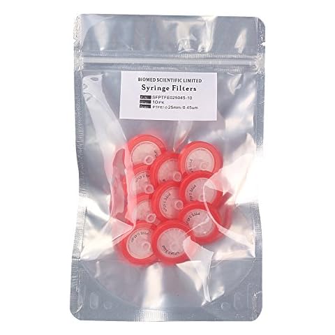 Biomed Scientific Syringe Filters PTFE 25MM Diameter 0.45um Pore Size Non sterile Pack of 10 Cover