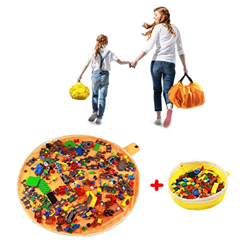 Kinder Spieldecke Aufraeumsack für Lego - Sack Spielzeug Aufbewahrung Teppich Beutel von Kordelzug...