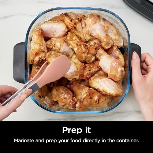 Image of Ninja 4-QT CleanCrisp Glassware Container with Storage lid, Compatible with Ninja Crispi FN101 & AS101 Series, Microwave, Freezer & Dishwasher Safe, PFAS & PTFE Free Glass, XSKSFN4QT