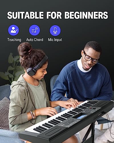 Donner Keyboard Piano, 61 Key Piano Keyboard for Beginner/Professional, Electric Keyboard Kit with 249 Voices, 249 Rhythms - Includes Music Stand, Microphone, Black (DEK-610S) - image 2